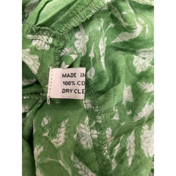 Juliet Dunn London Green White Floral Tiered Bell Sleeve Tunic Dress Sz 1 S/M - Picture 10 of 11